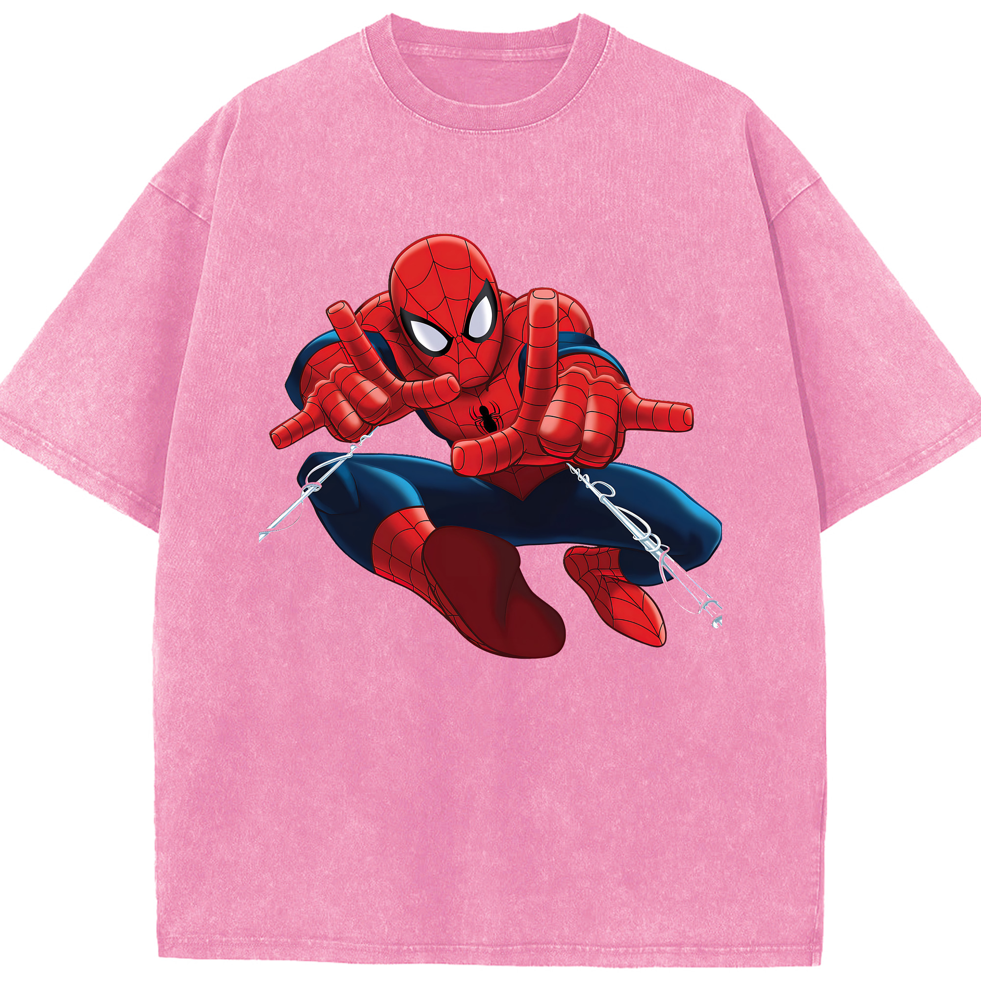 Spider Man スパイダーマン 綿100% ヴィンテージ風 半袖Tシャツ（フロントプリント）